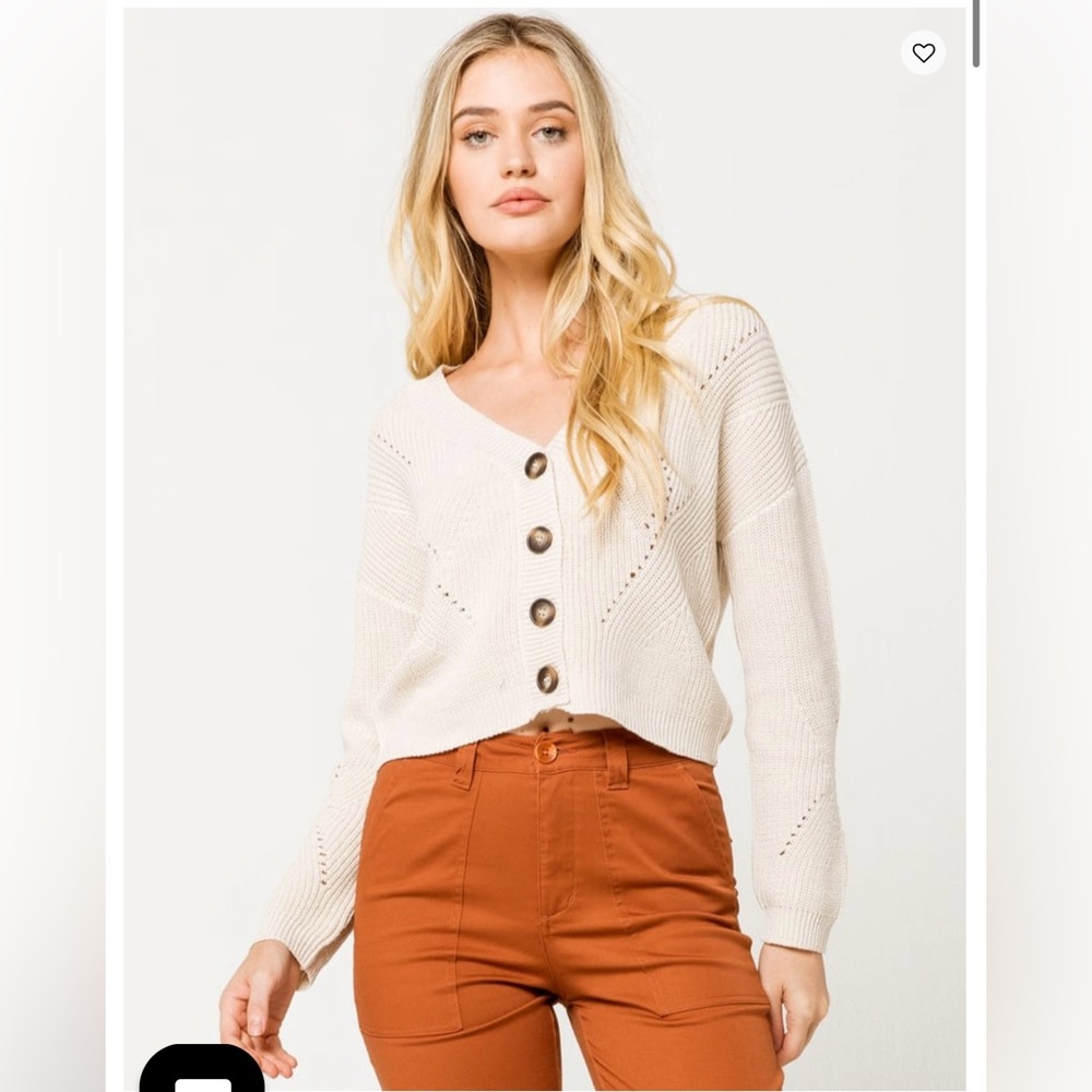 Cream knit cardigan size S